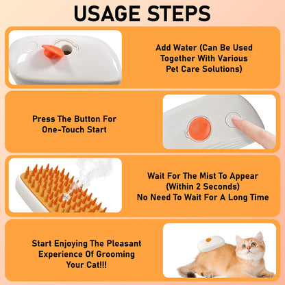 Dog Steam Brush,  Hair Removal, Spa Steamer