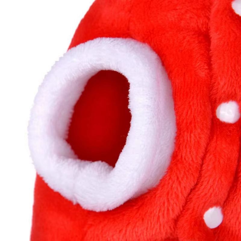 Flannel Dog Clothes for Winter, Christmas Santa & Reindeer Cat Costume, Warm Holiday Pet Apparel