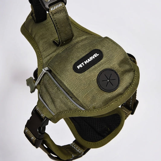 Tactical Dog Harness With Poop Bag Holder - High Endurance